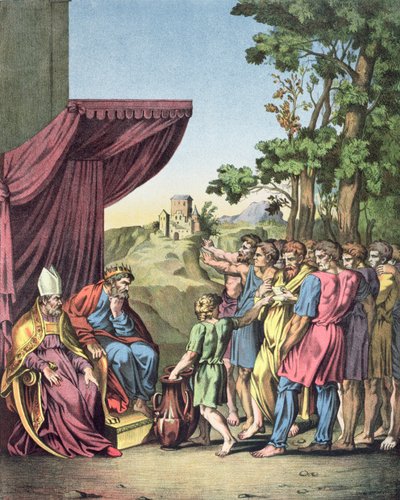 La ocupación y división de la tierra de Canaán por los israelitas de Raffaello Sanzio Raphael
